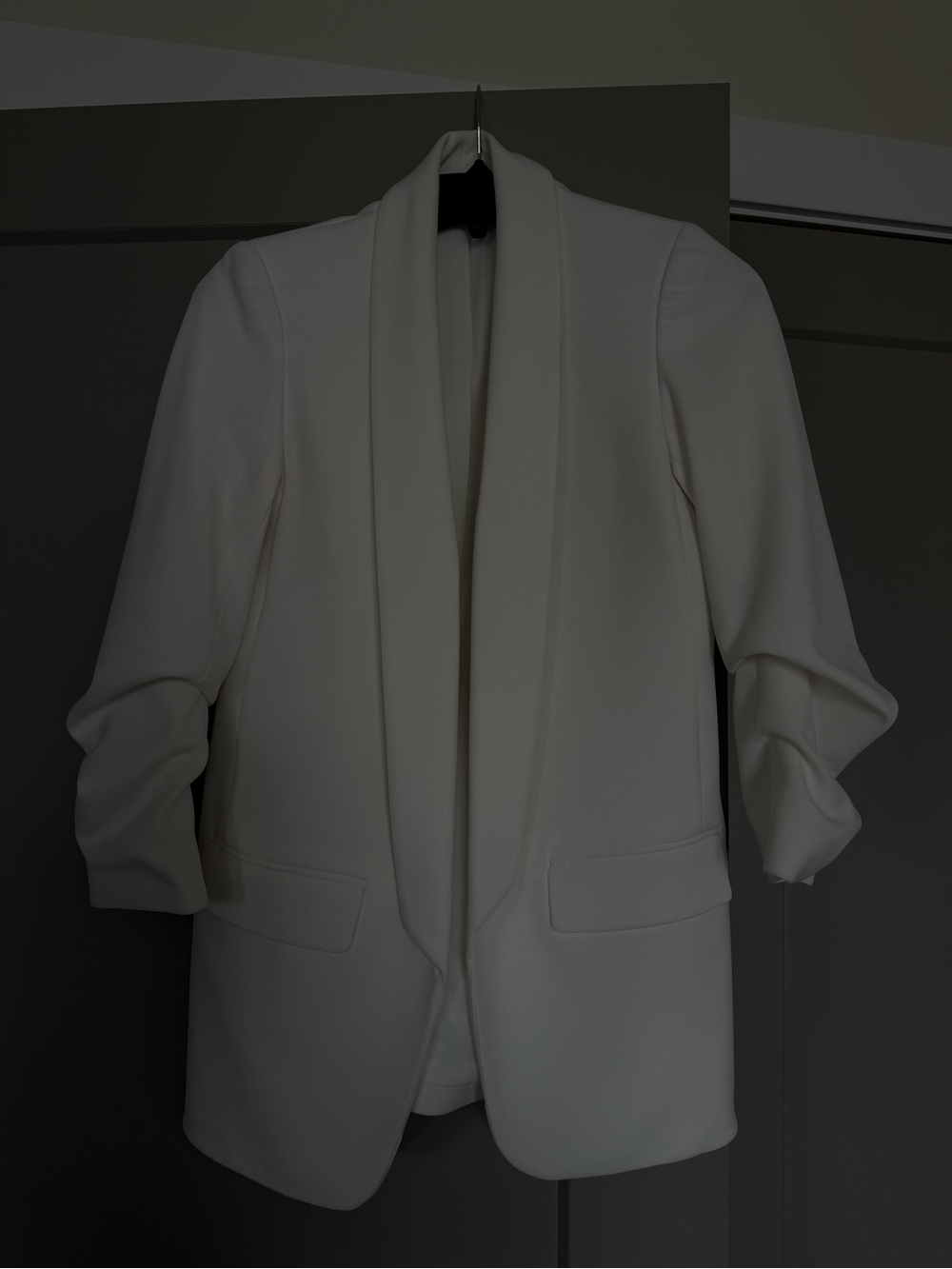Bar III Cream Open-Front Shawl Collar Blazer